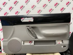 VW BEETLE CONVERTIBLE DOOR CARD DRIVERS SIDE GREY LEATHER BLACK TOP - Picture 1 of 20