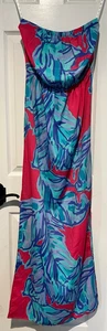 LILLY PULITZER Women's Strapless Emmett Chic Pink Maxi Dress EXTRA SMALL XS - Picture 1 of 11