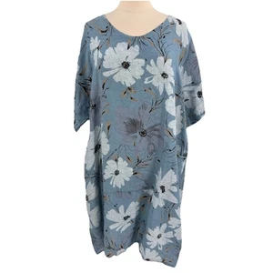 Valentina Naldi ITALY 100% Leinen Kleid Lagenlook Cottagecore Boho Gr. 1X - Bild 1 von 13