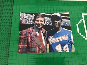 MILO HAMILTON signed Hank Aaron photo baseball HOF '92 - Bild 1 von 1