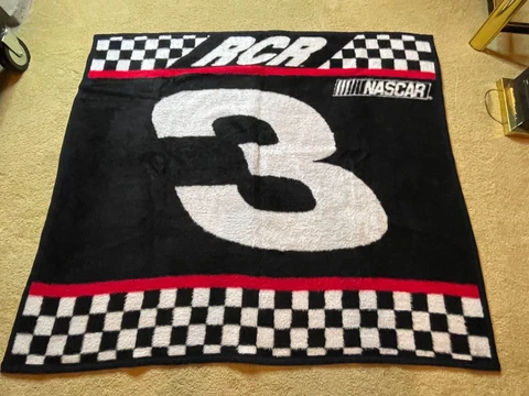 NOS Vintage Biederlack of America USA RCR Racing #3 Dale Earnhardt Throw Blanket Cover