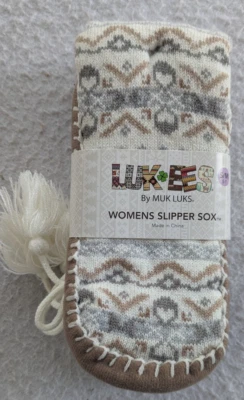 LUK-EES WOMENS SLIPPER SOCKS  Small/Medium 5-7 By Muk Luks Sox -  NEW - Image 1 of 2