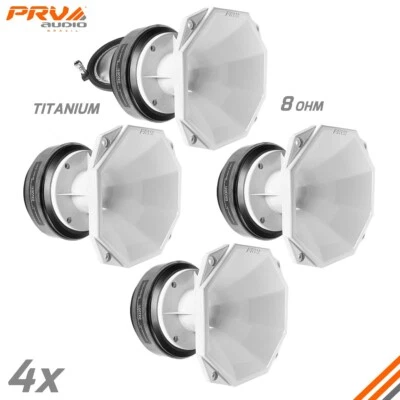PRV AUDIO 4x PRV D3220Ti Titanium Compression 2" Driver 8 Ohm 1200W + 4x WGP14-50X White