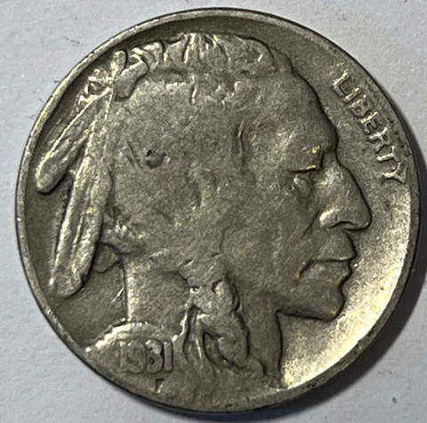 1931-S Buffalo Nickel San Francisco Mint USA 5c -Key Date -ACTUAL PHOTOS LX4 Cover