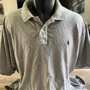 Ralph Lauren Polo Short Sleeve Polo Shirt Gray Grey EUC Men's sz XL TG - Picture 1 of 5