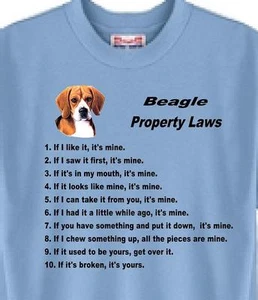 Beagle Dog T Shirt Men Women - Beagle Property Laws - Adopt Rescue - Picture 1 of 6
