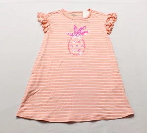 Rumi + Ryder Girls' Jazlyn Flutter Sleeve Graphic Swing Dress EG7 Peach Size XS - Picture 1 of 3