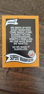 2012 SDCC COMIC CON EXCLUSIVE SUPER7 MANIFESTO CHECKLIST PROMO TRADING CARD - Bild 1 von 1