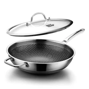 Wok pan,Hybrid 12 inch Wok with Lid, PFOA Free Cookware,non stick 12in - Picture 1 of 7