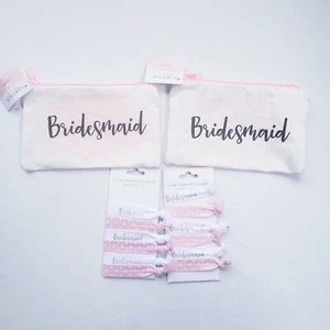 Bridesmaid Gifts Make Up Bag & Hair Ties - Picture 1 of 9