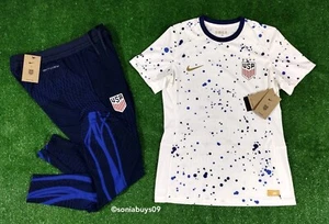 Nike Women's USA Authentic Jersey and Training Pants Set, White/Blue, Size M - Picture 1 of 23