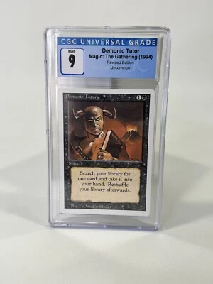 MTG Revised Demonic Tutor CGC 9.0 (9) Mint Magic Card - Image 1 of 2