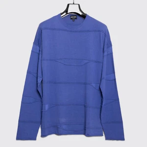 Giorgio Armani Sweater Size EU54 Lavender Blue Ribbed Wool Blend - Picture 1 of 3