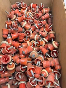 (12) Pinball / Bingo - Red Playfield Posts - USED (older bakelite marbled look) - Picture 1 of 3
