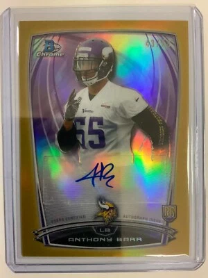 Anthony Barr /50 2014 Bowman Chrome Gold Rookie Auto Vikings - Image 1 of 3
