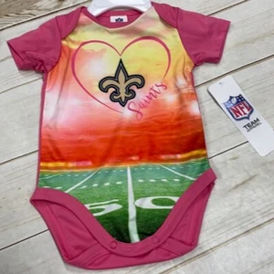 NFL New Orleans saints baby girl one piece bodysuit size 0-3 months nwt pink new - Picture 1 of 3