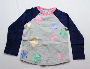 Boden Kid's Long Sleeve Colorblock Raglan T-Shirt CA4 Navy/Grey Stars Size 3-4Y - Picture 1 of 3