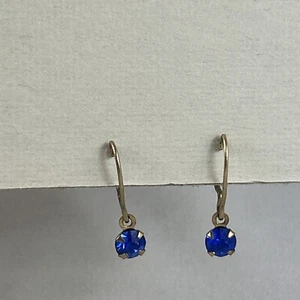 Sapphire Blue Dangling Earrings 3/4” Screw Backs - Picture 1 of 4