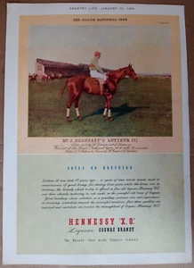 ANUNCIO DE REVISTA DE ALCOHOL DE COLECCIÓN Hennessy Cognac Brandy de Country Life 1950 - Imagen 1 de 2