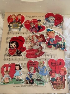 VALENTINE WOOD ORNAMENTS E*18 DIFFERENT IMAGES SCHOOL*AMAZING SELECTION*TWO SIDE - Picture 1 of 8