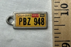 Vint Gold California 1956 Idento Tag License Key Fob Disabled American Veterans - Picture 1 of 3