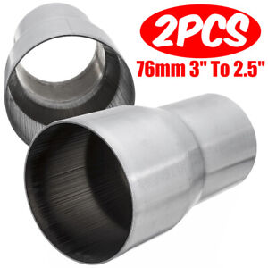 2Pcs 3" ID to 2.5"OD EXhaust Pipe Tube Connector Adapter Reducer Stainless Steel