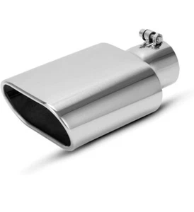 AUTOSAVER88 Square Exhaust Tip 2.5 Inch Inlet, 2.5" Inlet 3"x5.5" Outlet 9" Long - Picture 1 of 4