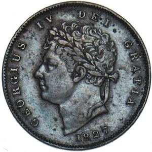 1827 Third Farthing - George IV British Copper Coin - Nice - Picture 1 of 2