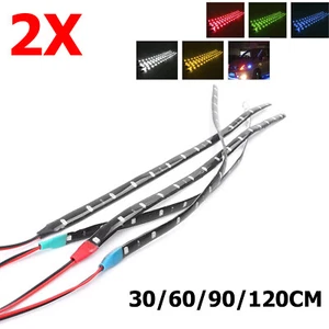 2PCS 30/60/90/120cm Bendable LED Strip Flex 12V Neon Decoration For Motorcycle - Picture 1 of 21