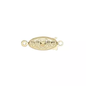 Bulk Gold Plated Brass Marquise Textured Fishhook Box Clasps 10 pcs - Picture 1 of 1