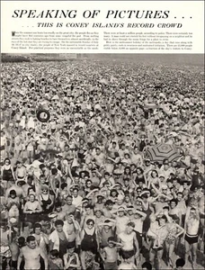 1940 magazine print photos CONEY ISLAND'S RECORD CROWD 1 million on beach 071120 - Picture 1 of 2