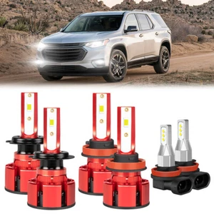 Para For Chevy Traverse 2013-2017 Faros delanteros LED Alto bajo +Luz antiniebla - Picture 1 of 17