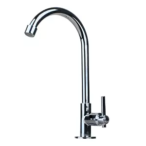 Grifos mezcladores de lavabo de 1 orificio cromados con caño giratorio de 360° FA - Imagen 1 de 7
