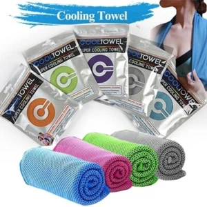 Asciugamano rinfrescante ghiaccio collo avvolgente sport corsa allenamento yoga freddo sudore asciugamani US - Foto 1 di 13