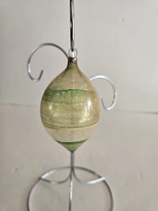 Ornamento vintage in vetro a goccia dipinto a mano soffiato a mano, non argentato, Germania - Foto 1 di 7