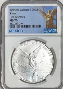 3024Mo Mexico 1 Onza First Releases MS70 NGC - Libertad - Silber - Bild 1 von 4