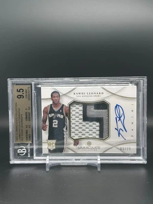Kawhi Leonard 2012-13 Panini Immaculate Rookie Premium Patch Auto #65/75 BGS9.5 - Image 1 of 2