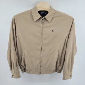 Polo Ralph Lauren Mens Large Bi-Swing Harrington Jacket Lightweight Zip Up Khaki - Picture 1 of 6