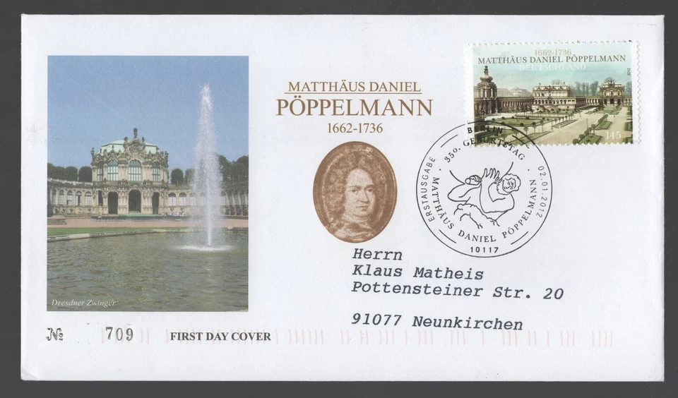 2012 Germany Matthaus Poppelmann, Architect FDC. Berlin First Day Cover - Image 1 of 1