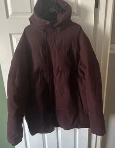 Men’s Marks & Spencer Thermowarmth Jacket Coat Hooded Burgundy Padded - Size 4XL - Picture 1 of 13