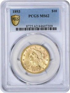 1893 $10 Gold Liberty Head MS62 PCGS - Picture 1 of 2
