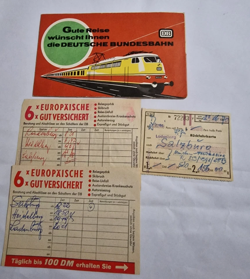 DEUTSCHE BAHN TICKET SALZBURG 1970 - Bild 1 von 2