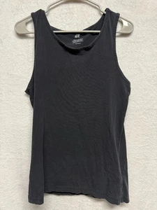 Camiseta sin mangas H&M para hombre talla pequeña negra camisa sin mangas calce regular algodón básico - Imagen 1 de 3