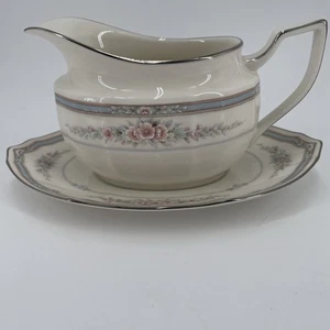 Noritake Elfenbein Porzellan 7293 ROTHSCHILD Sauciere Unterteller Platinrand Esszimmer - Bild 1 von 13