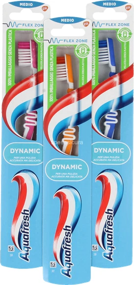 12 spazzolini di spazzolino da denti aquafresh dynamic - medio - colore casuale - Immagine 1 di 1