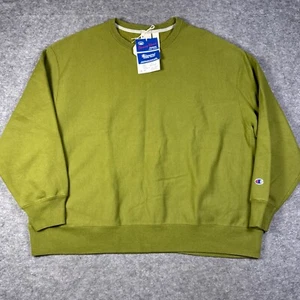 Felpa Champion uomo XXL verde tessuto rovesciato girocollo esercito oliva rovescio - Foto 1 di 13