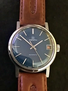 Zenith Automatico Vintage Dial Blu Calibro 2542 PC 36 mm - Foto 1 di 7