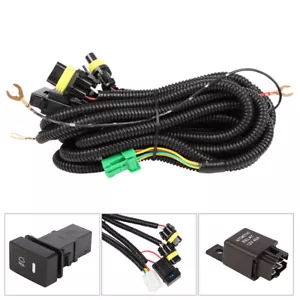 H11 LED Light Relay Fog Light Wiring Harness Sockets Wire Indicators Switch Kit - Picture 1 of 12
