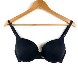Pleasure State Push Up Bra Size 12D Black Underwired Full Coverage Rhinestone - Picture 1 of 8