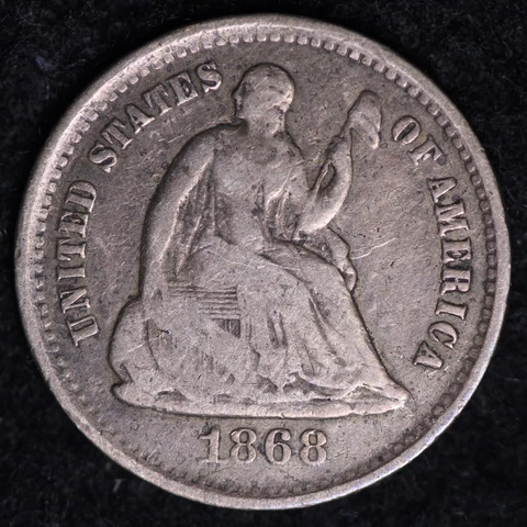1868-S Seated Liberty Half Dime CHOICE FINE FREE SHIPPING E609 WEP Cover